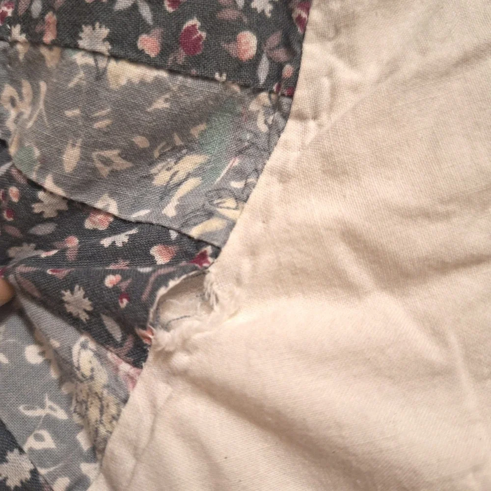 Vintage Quilted Pillow Case Sham Grandmas Fan Pattern Cottage Core Decorative